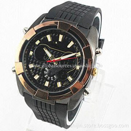 Men silicone strap multifunction watches